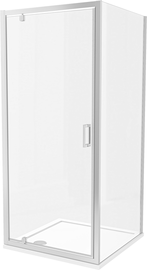 Luca Varess Vidor douchehoek met draaideur en vaste zijwand 90 x 90 cm helder glas glanzend chroom profiel