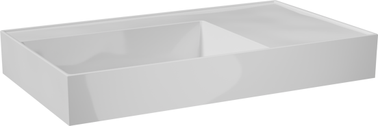 Balmani Argila asymmetrisch linkse wastafel composietmarmer hoogglans wit 80 x 46 cm