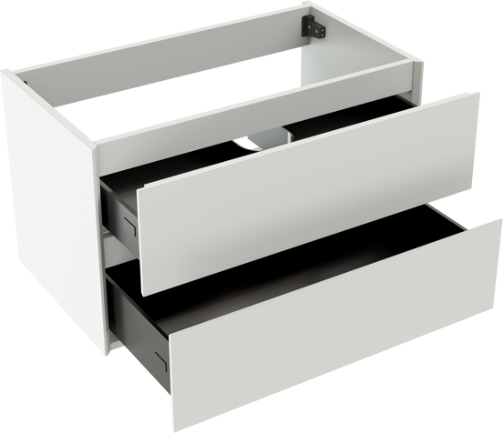 Storke Edge zwevende wastafelonderkast 80 x 46 cm hoogglans wit 2 lades