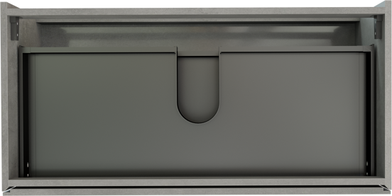 Storke Edge hängender Waschbeckenunterschrank: 105 x 52 cm, Beton dunkelgrau, 2 Schubladen