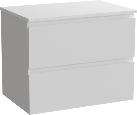Linie Lado meuble salle de bains suspendu 70 x 46 cm blanc brillant avec Lado tablette simple en marbre composite blanc mat