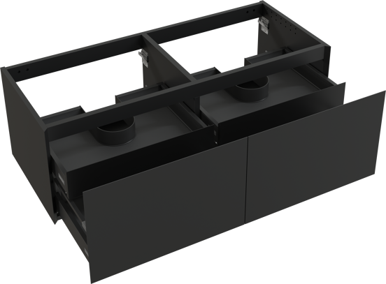 Balmani Idra meuble sous-vasque suspendu 135 x 55 cm noir mat 4 tiroirs