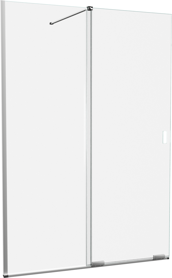 Balmani Move Walk-In-Dusche mit Schiebetür 140 x 200 cm, Klarglas, chrom Profil