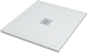 Linie Playa douchebak 80 x 80 cm composietmarmer hoogglans wit