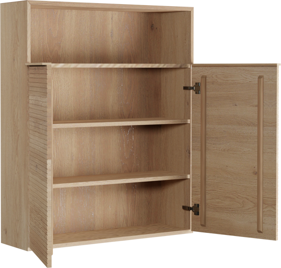 Balmani Forma zwevend badkamerkast natuur eik 100 x 30 x 120 cm horiz. sym. groef