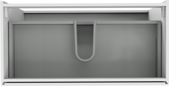 Storke Edge stehender Waschbeckenunterschrank: 105 x 52 cm, Weiß glänzend, 3 Schubladen