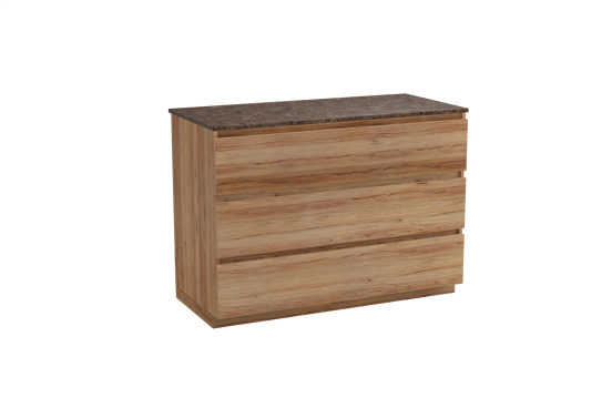 Balmani Lucida freistehendes Möbelstück Set: 120 x 55 cm, Teak, mit Stretto Einzel- oder Doppel Waschtischplatte, Marmor Dark Emperador