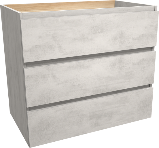 Balmani Lucida staande wastafelonderkast 90 x 55 cm beton zilvergrijs 3 lades