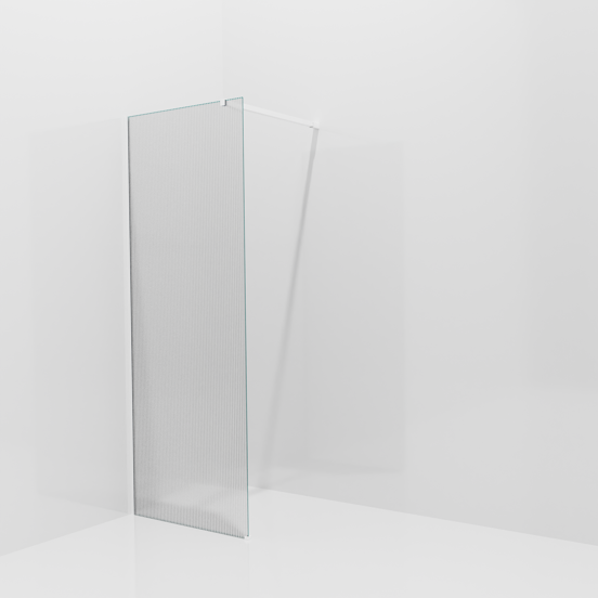 Balmani Modular Walk-In Dusche: 80 x 200 cm, Ribs, inklusive Coating, Profil Weiß matt