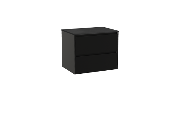 Storke Seda meuble salle de bains suspendu 75 x 52 cm noir mat avec Panton tablette simple en mdf enduit de poudre noir mat