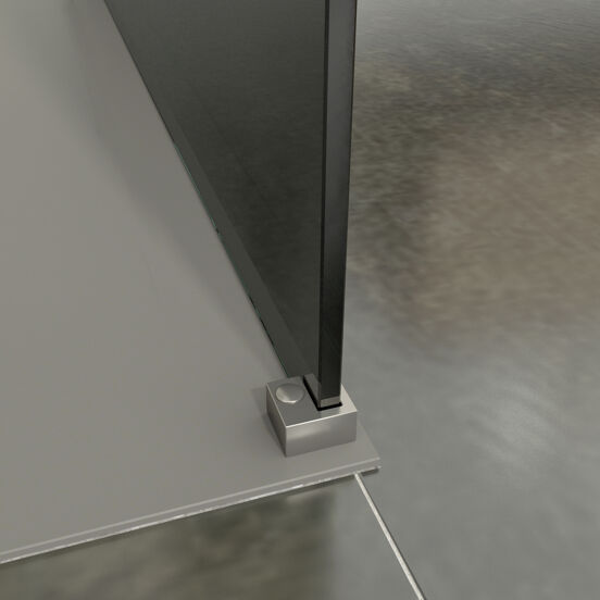 Balmani Modular inloopdouche 100 x 200 cm rookglas geborsteld inox profiel