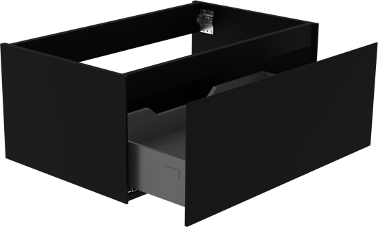 Storke Edge zwevende wastafelonderkast 85 x 52 cm mat zwart 1 lade