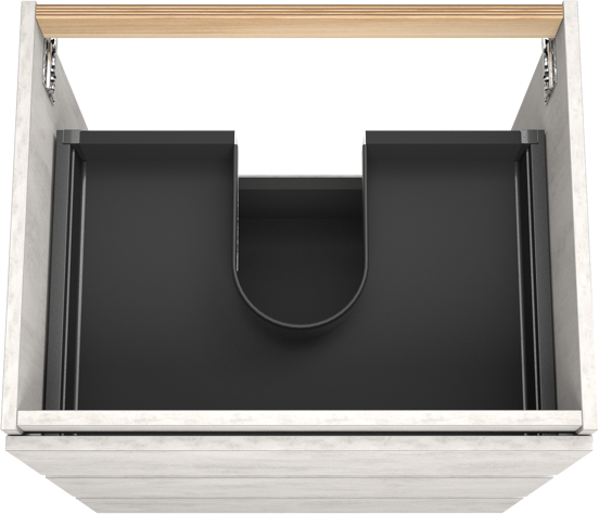 Balmani Lucida meuble sous-lavabo a poser 67,5 x 55 cm béton gris argent 3 tiroirs