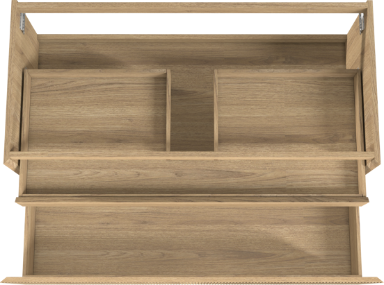 Balmani Fila meuble sous-vasque suspendu 120 x 55 cm plaqué chêne naturel 2 tiroirs