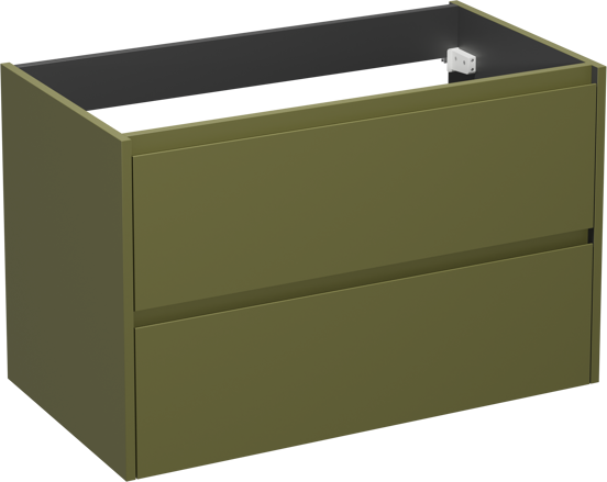 Storke Seda zwevende wastafelonderkast 95 x 52 cm olijfgroen 2 lades