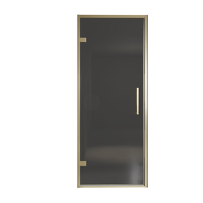 Balmani Senses Design douche draaideur links 90 cm x 210 cm Rookglas, Brushed Champagne Gold profielen