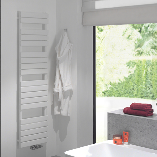 Vipera Vulcan sèche-serviettes simple 70 x 190 cm chauffage central blanc mat raccordements latéral et central possibles 1.575W
