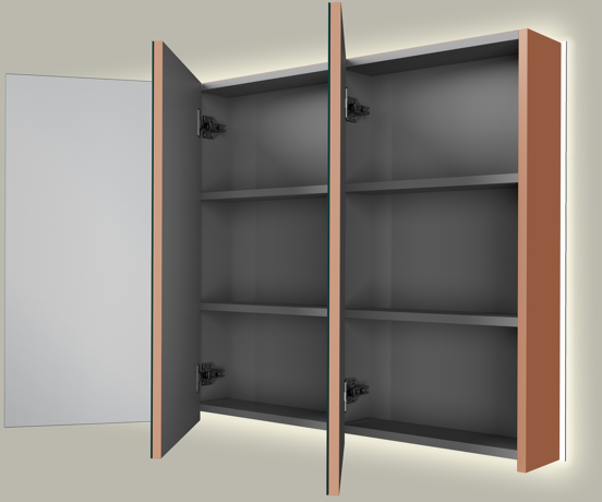 Linie Montro spiegelkast 120 x 75 cm cotto met spiegelverlichting