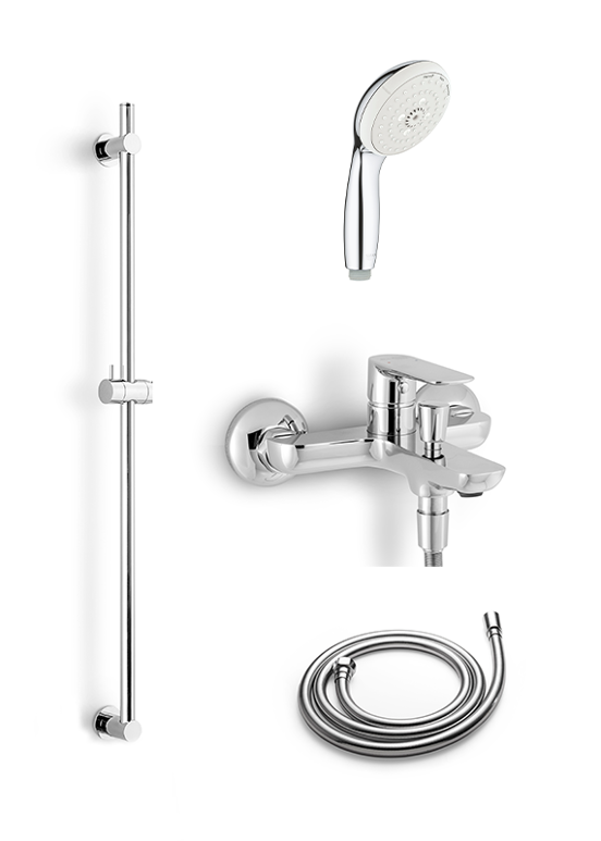 Blaufoss Arton robinet baignoire mitigeur montage mural chrome brillant