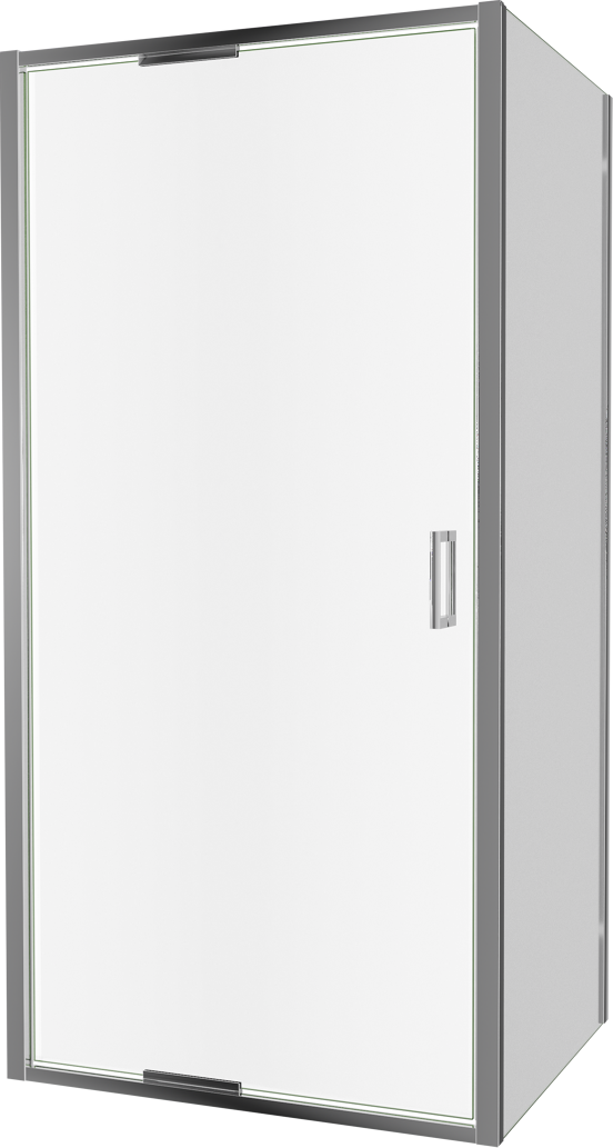 Luca Varess Vidor In paroi de douche avec porte pivotante et paroi latérale fixe 100 x 80 cm verre transparent profil chrome brillant