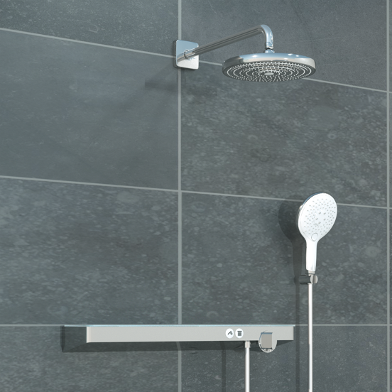 Hansgrohe Raindance Select S 300 ronde regendouchekop met muursteun 30 cm glanzend chroom