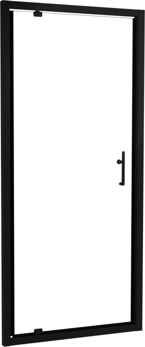 Linie Cadiz douche draaideur 90 cm x 190 cm Helder glas mat zwart profiel