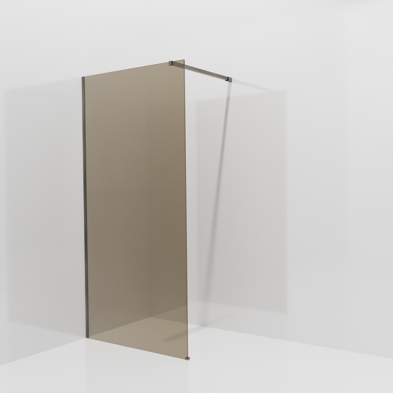 Balmani Modular douche à l'italienne: 100 x 200 cm, Verre bronze, avec coating, Profil Brushed GunMetal