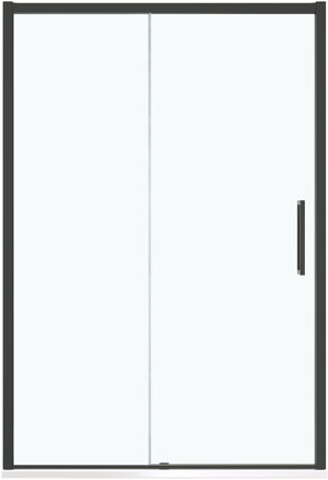Luca Varess Senses porte coulissante 160 x 200 cm verre transparent profil noir mat