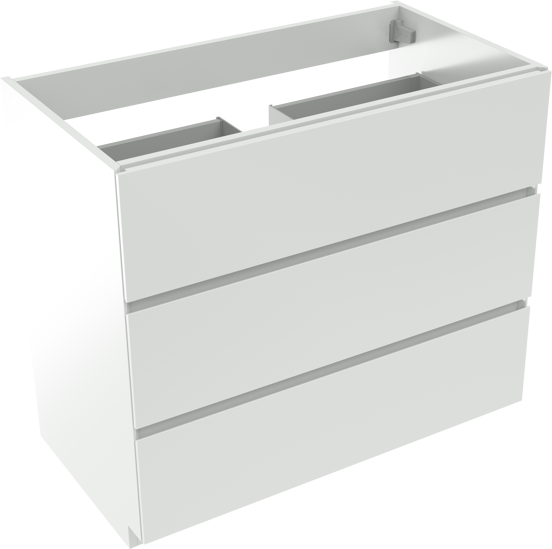 Storke Edge meuble sous-vasque a poser 95 x 52 cm blanc mat 3 tiroirs