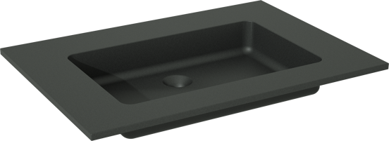 Storke Scuro enkele wastafel mat kwarts 75 x 52 cm