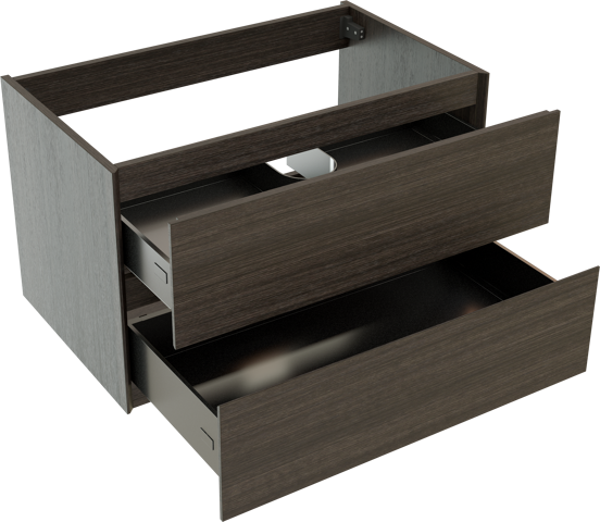 Storke Edge meuble sous-lavabo suspendu 85 x 52 cm chêne foncé 2 tiroirs