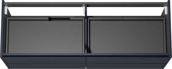 Storke Seda meuble sous-vasque suspendu 150 x 52 cm bleu nuit 4 tiroirs