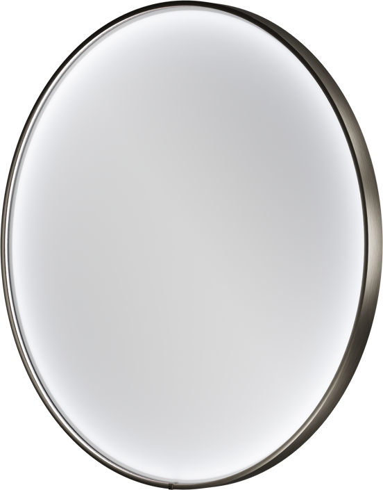 Balmani Secret miroir rond Brushed Gunmetal lumineux et anti-buée Ø 80 cm
