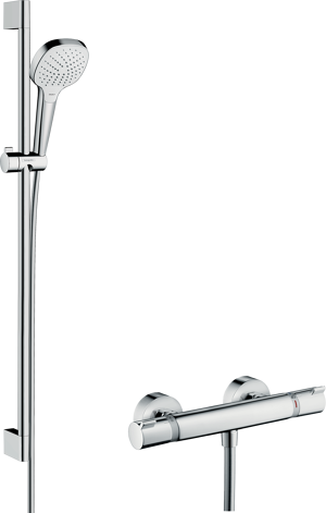 Hansgrohe Croma Select E douchestang met douchekop 11cm 3 straalfuncties glanzend chroom