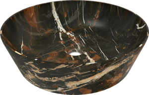 Balmani Still Aufsatzwaschbecken: Portoro Marmor Gold, rund, Ø 38 cm