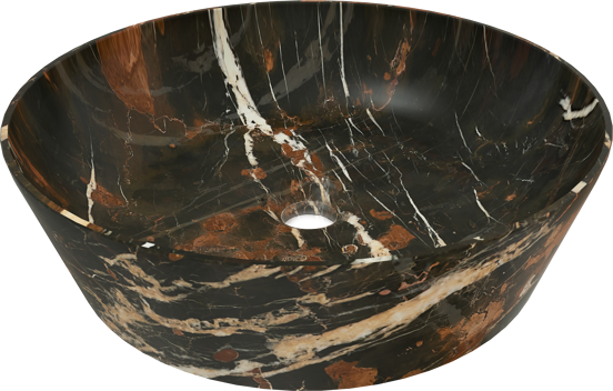 Balmani Still vasque à poser marbre Portoro Gold rond Ø 38 cm