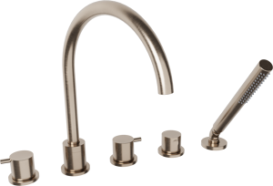 Blaufoss Round 5 trous Robinet de baignoire sur gorge brushed CoolMetal set douchette incl.