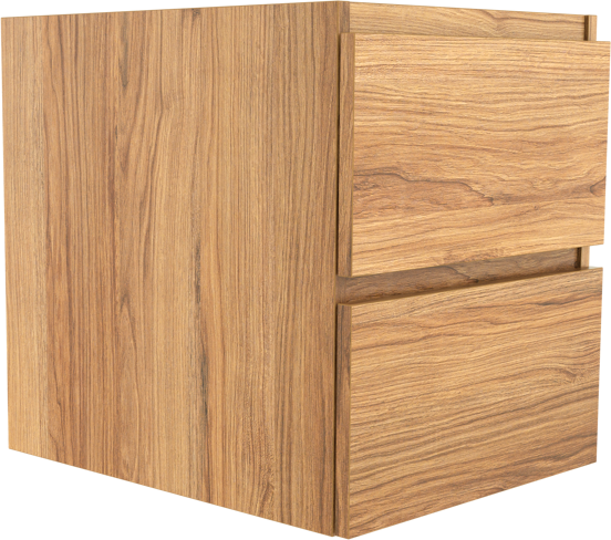 Balmani Lucida hängender Waschbeckenunterschrank: 45 x 55 cm, Teak, 2 Schubladen