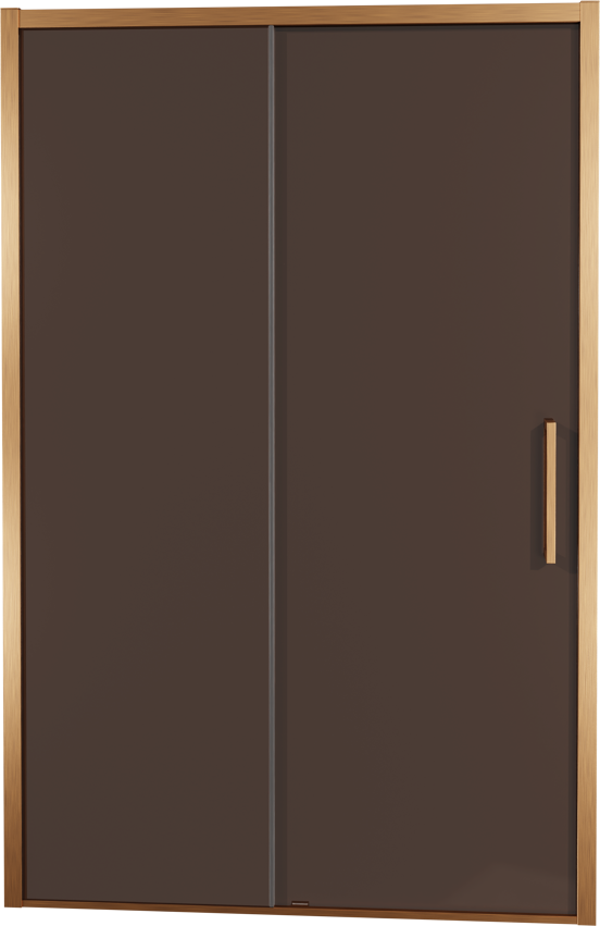 Balmani Senses Design douche schuifdeur omkeerbaar 140 cm x 210 cm Brons glas, Brushed Rosegold profielen