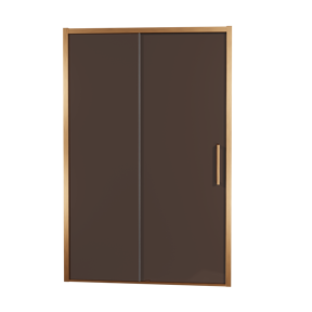 Balmani Senses Design douche schuifdeur omkeerbaar 140 cm x 210 cm Brons glas, Brushed Rosegold profielen