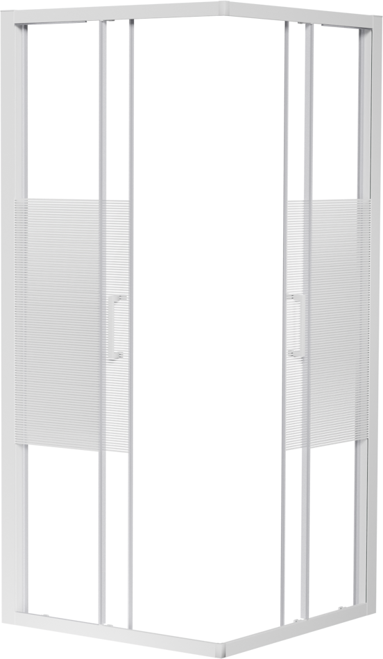 Luca Varess Talan douche schuifdeur 90 x 200 cm gestreept glas glanzend wit profiel