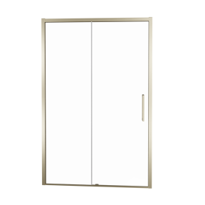 Balmani Senses Design porte coulissante réversible 120 cm x 210 cm verre transparent, Profil Brushed Champagne Gold