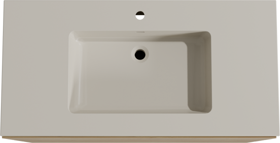 Storke Edge staand badkamermeubel 105 x 52 cm ruwe eik met Diva enkele wastafel in top solid zijdegrijs