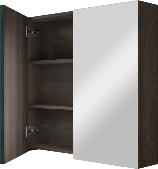 Linie Montro spiegelkast 80 x 75 cm donkere notenhout