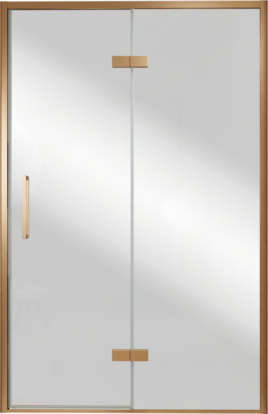 Balmani Senses Design porte pivotante à droite 140 cm x 210 cm verre Miroir Reflex, Profil Brushed Rosegold