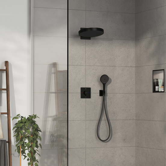 Hansgrohe Showerselect Comfort E thermostat encastrable 2 sorties noir mat