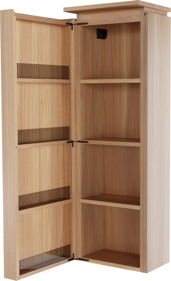 Balmani Eclips zwevende badkamerkast links Teak 44 x 32 x 130 cm