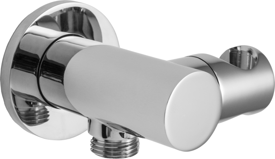 Blaufoss Round standard Support mural douchette avec coude de raccordement 1/2" chrome brillant