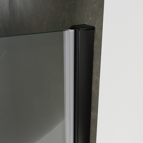 Luca Varess Kuresa porte pivotante 100 x 200 cm verre transparent profil noir mat