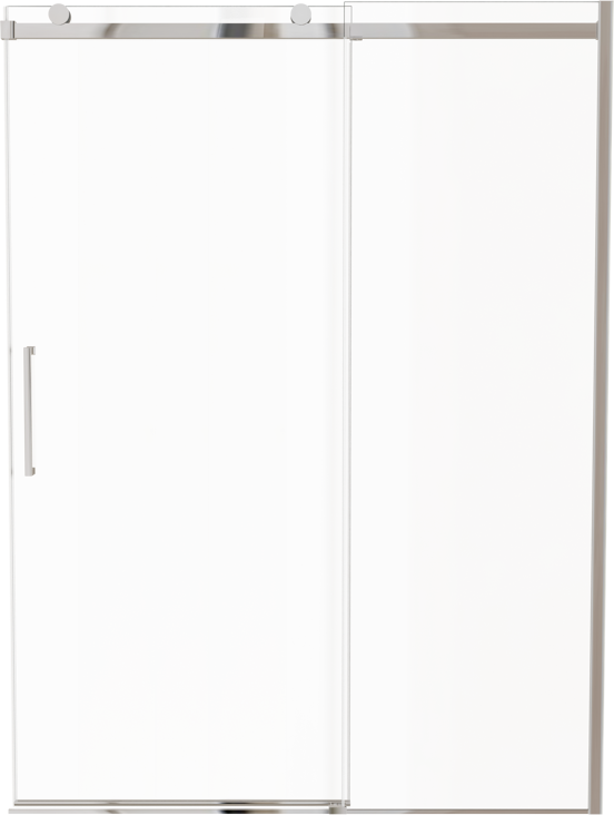Luca Varess Boltano porte coulissante 150 cm x 200 cm verre transparent chrome profil